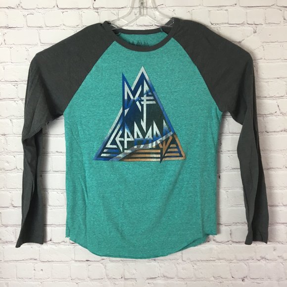 Def Leppard Other - Def Leppard Men's Green and Gray Long Sleeve Sz. S